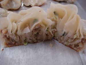 バラの餃子の断面