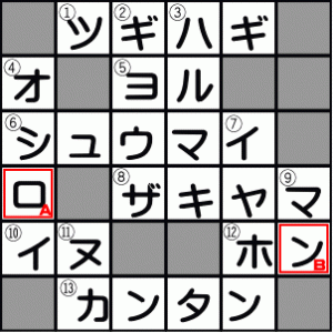 クロスワードパズルの答え