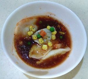 冷たくて夏におススメのスープ　その1　水餃子のトマトスープ